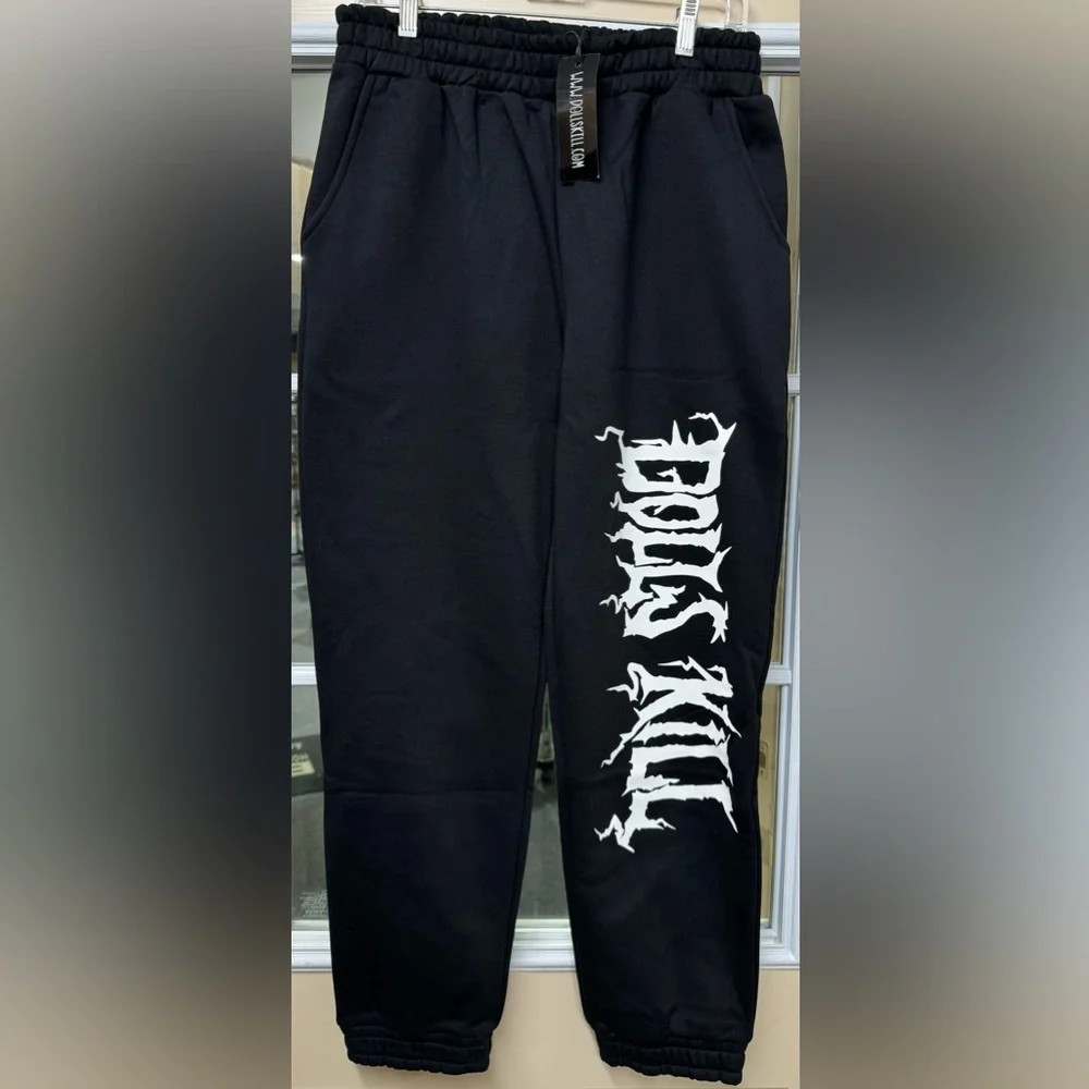 ✨🆕 Dolls Kill Logo HTF Rare Angel Wings Sweatpants — Large - Picture 1 of 5